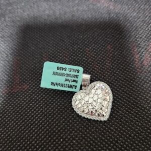 Sterling Silver Moissanite Open-Heart Sparkle Pendant